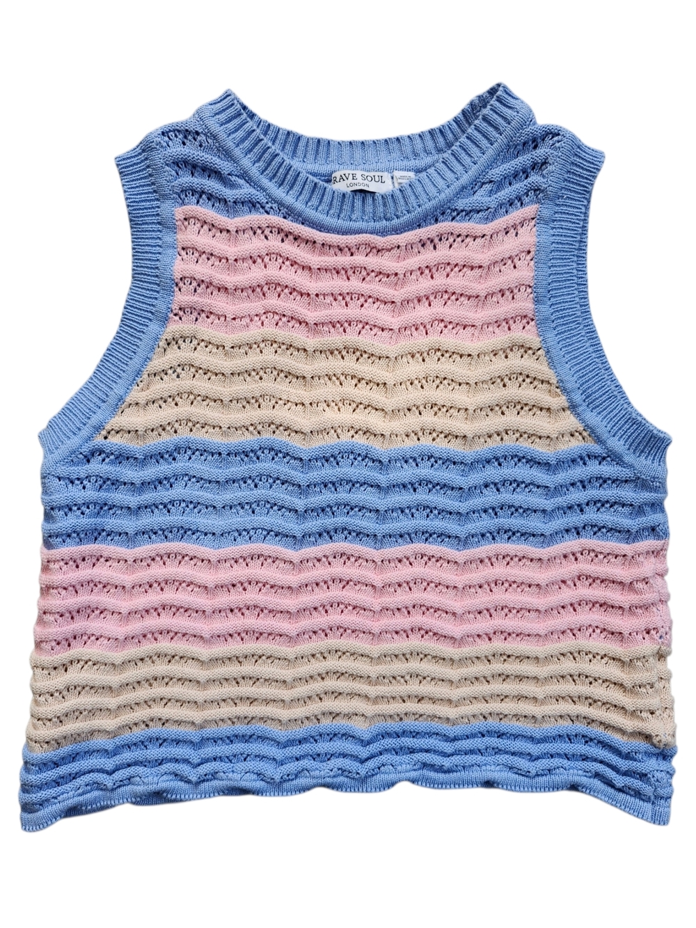 Brave Soul Knit Pastel Striped Tank
